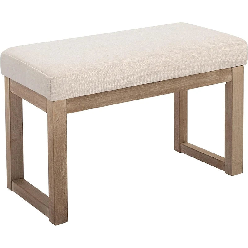 Square Ottoman with Solid Wood Legs, Multi-Functional Coffee Table & Footstool