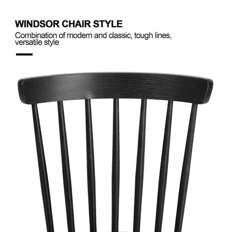 Set of 2/4 Solid Wood Windsor Chairs, 330 lb Capacity, Ergonomic Backrest, Anti-Slip Feet