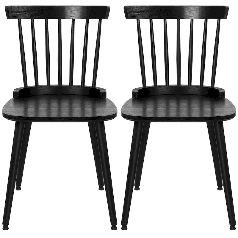 Set of 2/4 Solid Wood Windsor Chairs, 330 lb Capacity, Ergonomic Backrest, Anti-Slip Feet
