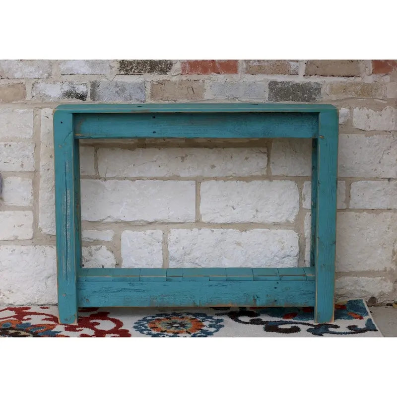 Reclaimed Wood Entryway Table with Distressed Finish & Lower Shelf, Rustic Style, 28"H x 36"L