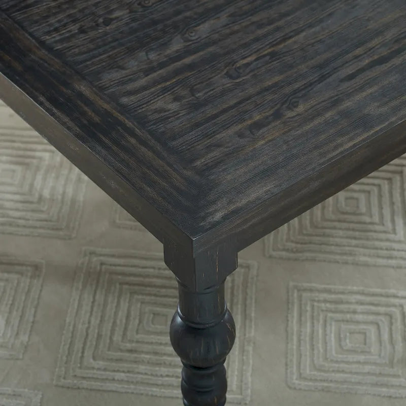 Upholstered Dark Wash Wood 6-piece Dining Set