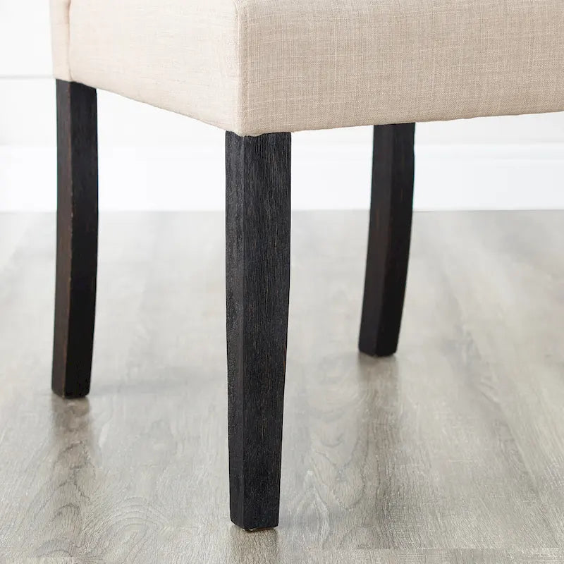 Upholstered Dark Wash Wood 6-piece Dining Set