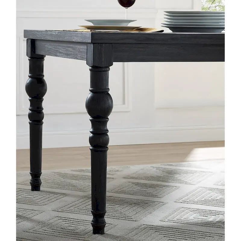 Upholstered Dark Wash Wood 6-piece Dining Set