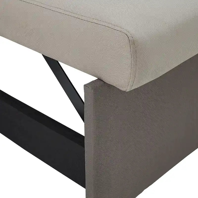 A convertible sofa bed, combined with "hidden storage" and an "L-shaped design," demonstrates its versatility.