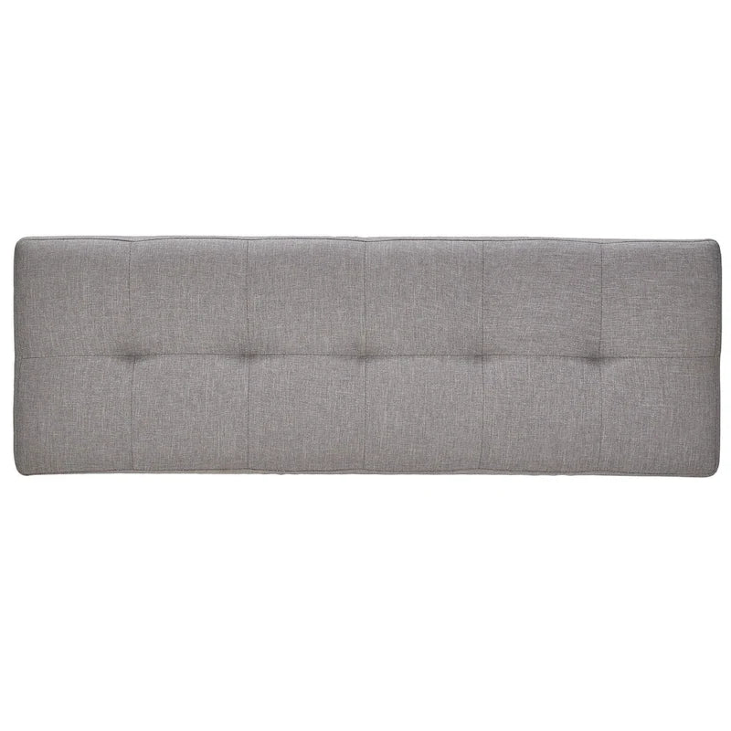 Slanted-leg linen dining chair bench