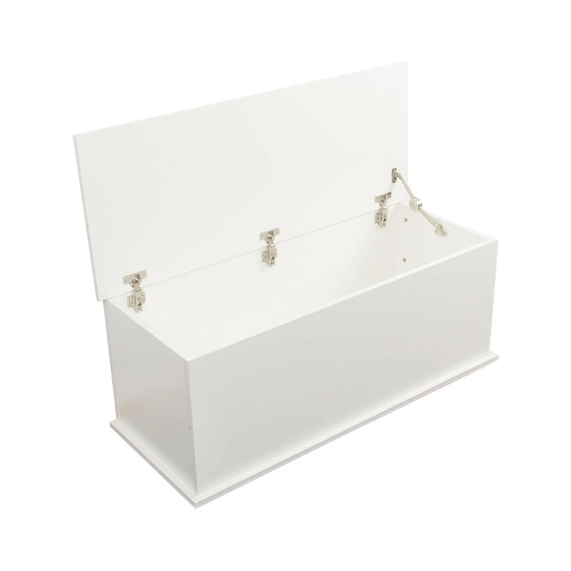 Modern 39.4" Wooden Storage Chest, Lift-Top Bench with 353 lb Capacity, White Engineered Wood