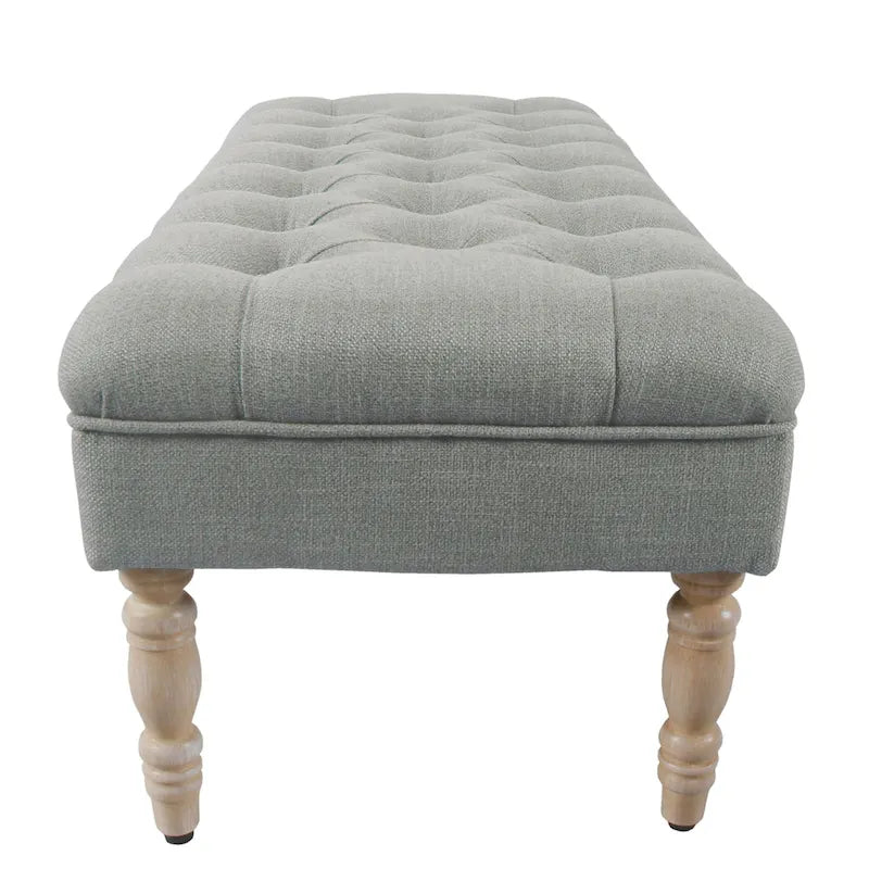 Classic button-tufted bench, 42-inch multi-functional storage ottoman with wooden legs.