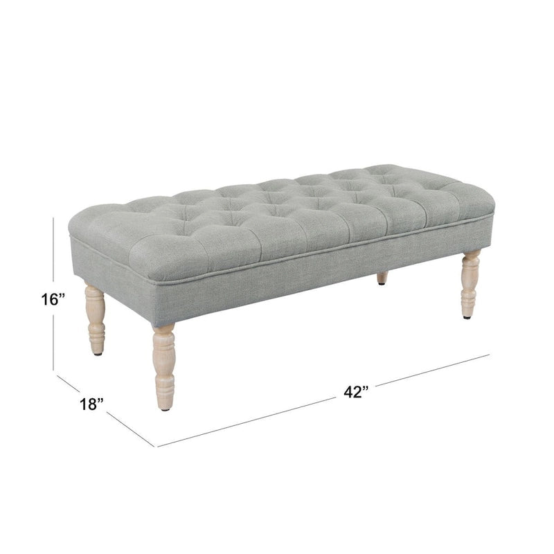 Classic button-tufted bench, 42-inch multi-functional storage ottoman with wooden legs.