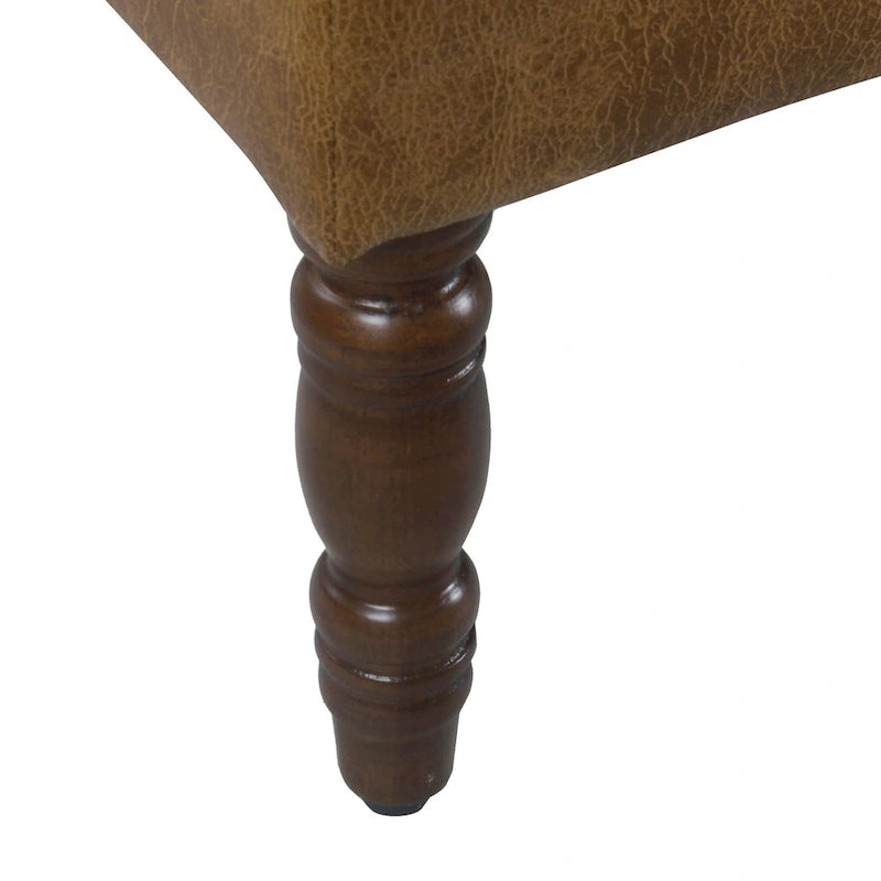 Classic button-tufted bench, 42-inch multi-functional storage ottoman with wooden legs.