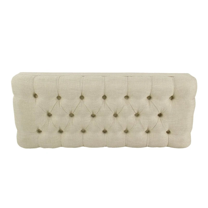 Classic button-tufted bench, 42-inch multi-functional storage ottoman with wooden legs.