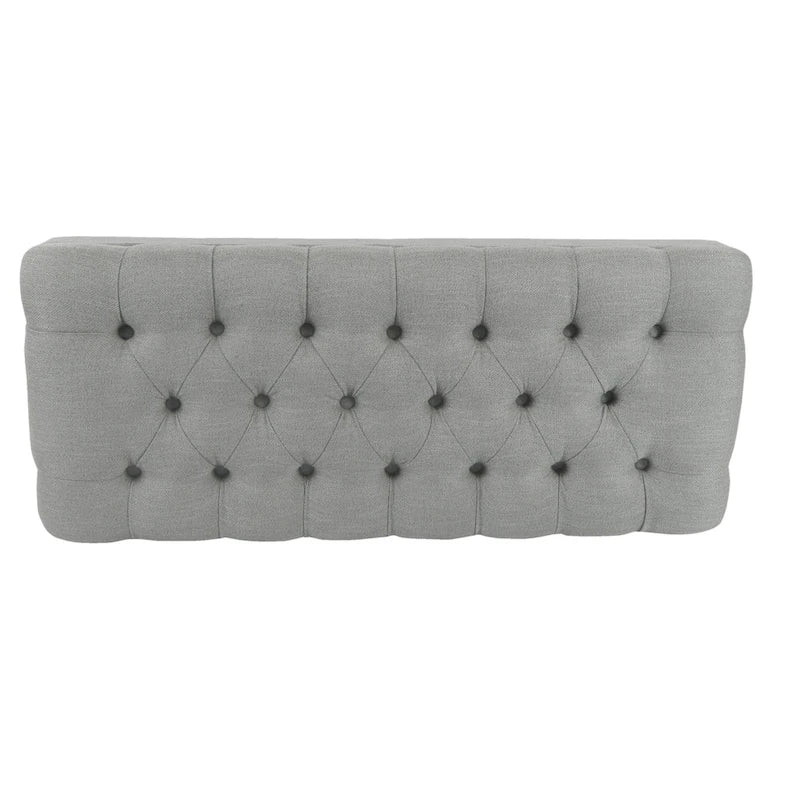 Classic button-tufted bench, 42-inch multi-functional storage ottoman with wooden legs.