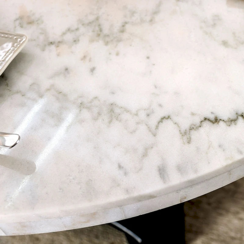 5-Piece Dining Set with Marble Tabletop & Upholstered Chairs, Country Style, 48" Table, 250 lb Chair Capacity