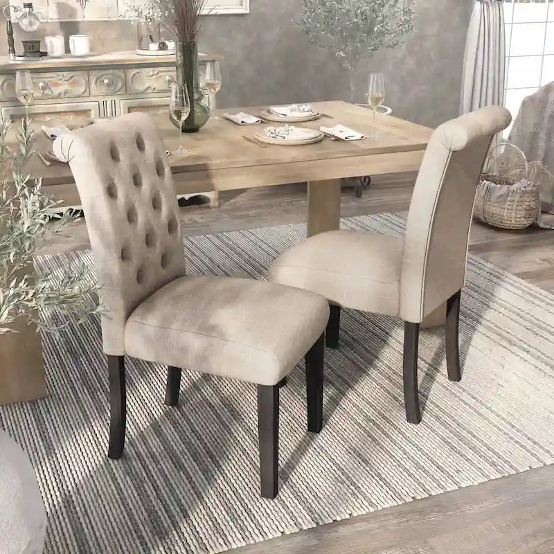 5-Piece Dining Set with Marble Tabletop & Upholstered Chairs, Country Style, 48" Table, 250 lb Chair Capacity
