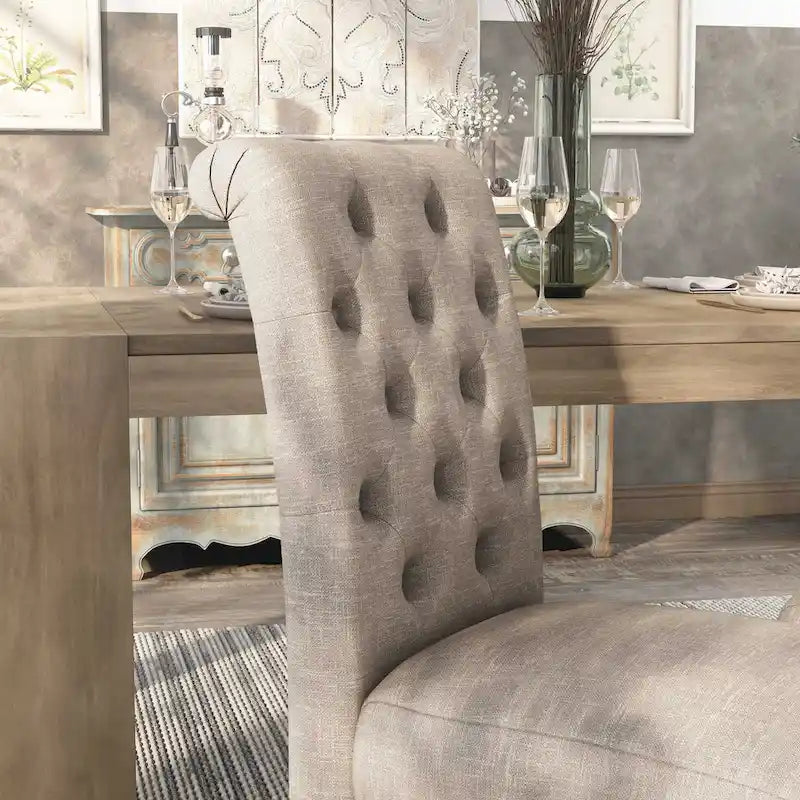 5-Piece Dining Set with Marble Tabletop & Upholstered Chairs, Country Style, 48" Table, 250 lb Chair Capacity