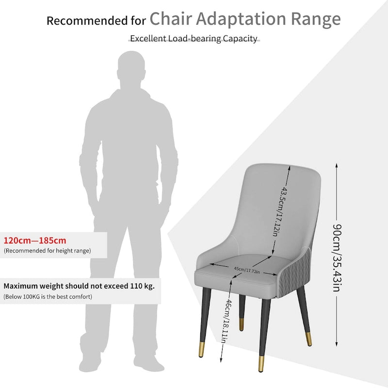 Set of 2 Microfiber Leather Luxury Upholstered Dining Chairs with Lion Head Pull Ring