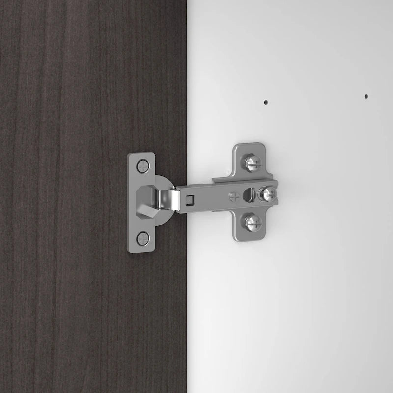 60W L-Shaped Corner Desk with Storage Cabinet, File Drawer & Keyboard Tray, Transitional Home Office Desk