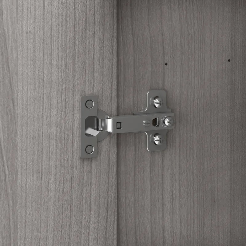 60W L-Shaped Corner Desk with Storage Cabinet, File Drawer & Keyboard Tray, Transitional Home Office Desk