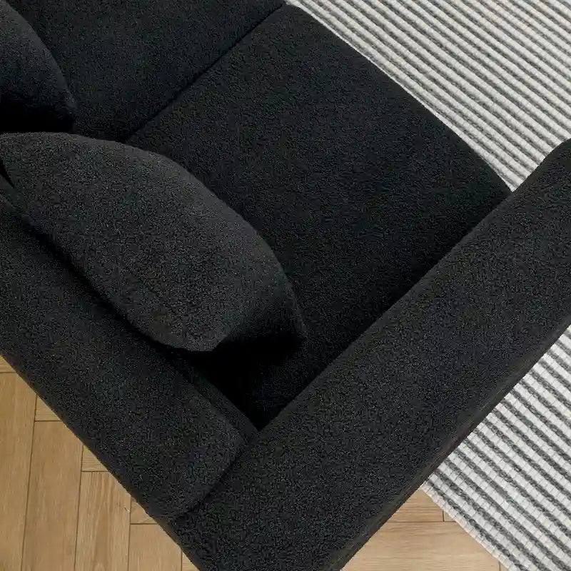 81 Inch Oversized 3 Seater Sectional Sofa, Living Room Comfort Fabric Sectional Sofa - Deep Seating Sectional Sofa, Soft Sitting