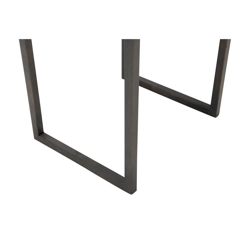 Set of 3 Nesting Side Tables, Burnished Gold & Black Metal, Aged Finish, Semi-Waterfall Arrangement