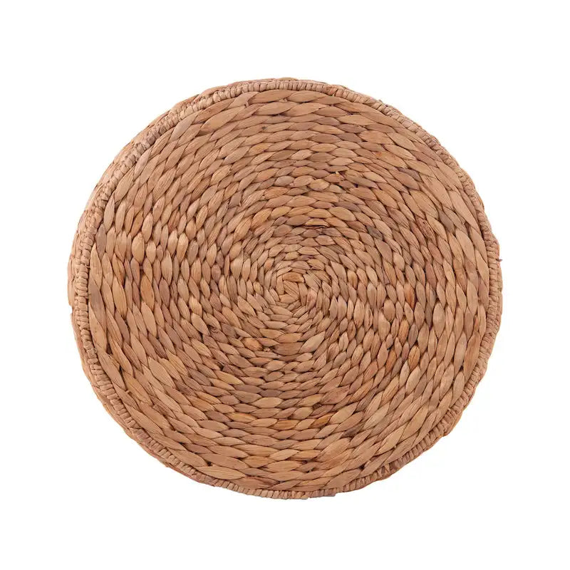 Set of 2 Woven Water Hyacinth Storage Tables with Removable Lids, Coastal Style, 23.75" & 15.75"