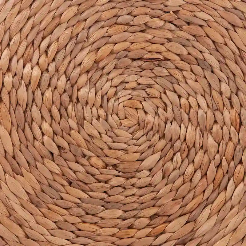 Set of 2 Woven Water Hyacinth Storage Tables with Removable Lids, Coastal Style, 23.75" & 15.75"