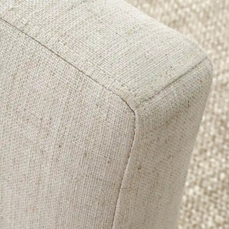 Linen-Cotton Blend Parson Chair, Chandigarh-Inspired Design with Rubber Wood Legs, 3 Neutral Colors