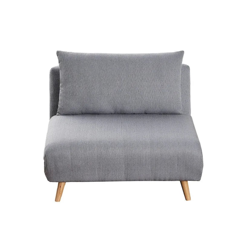 Convertible Sleep Chair to Twin Bed, 3-Position Recliner with Solid Wood Frame, 400 lb Capacity & Headrest Pillow