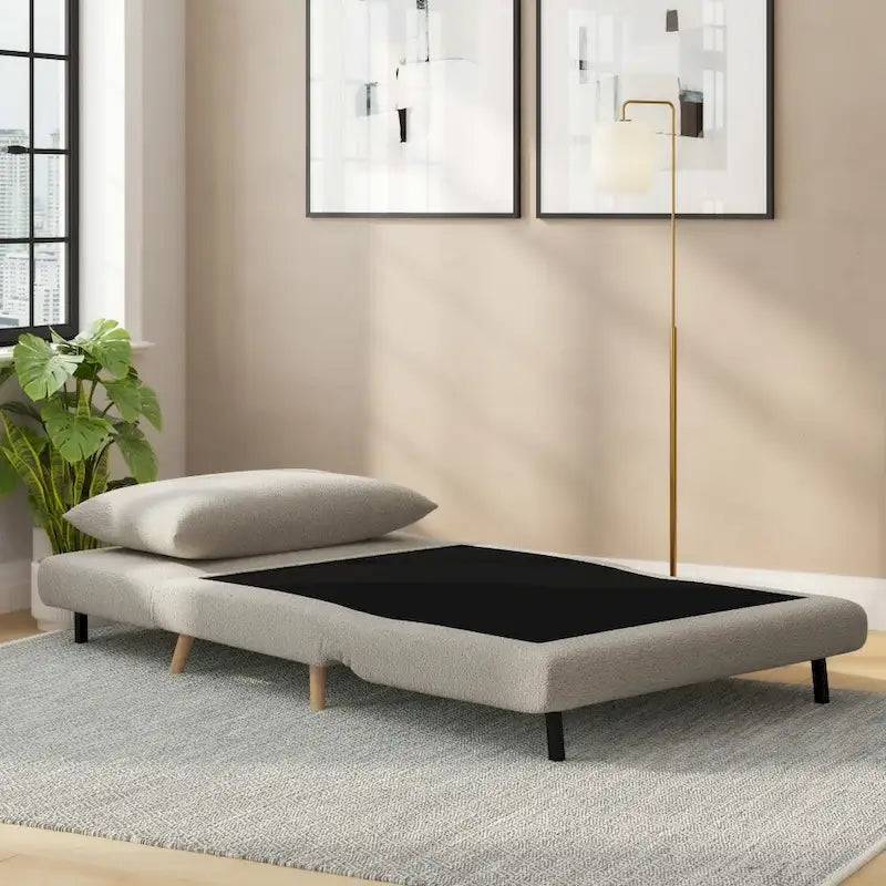 Convertible Sleep Chair to Twin Bed, 3-Position Recliner with Solid Wood Frame, 400 lb Capacity & Headrest Pillow