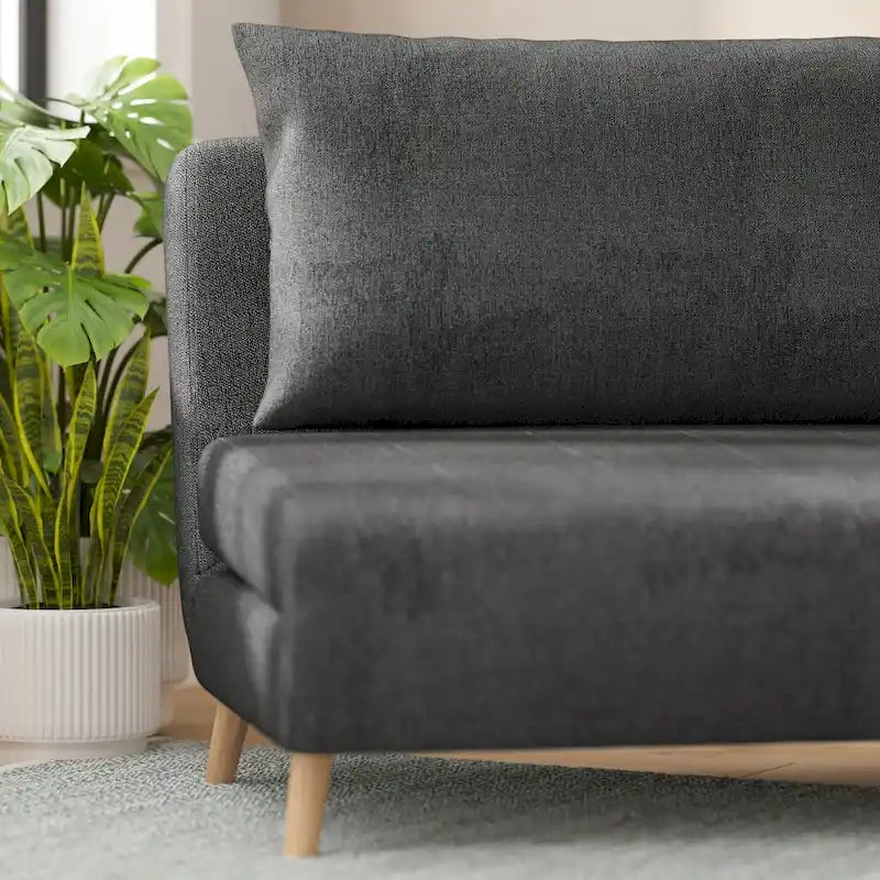 Convertible Sleep Chair to Twin Bed, 3-Position Recliner with Solid Wood Frame, 400 lb Capacity & Headrest Pillow