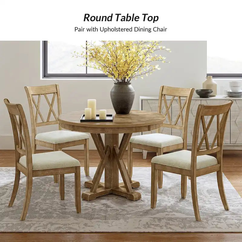 Country-Style Round Dining Table