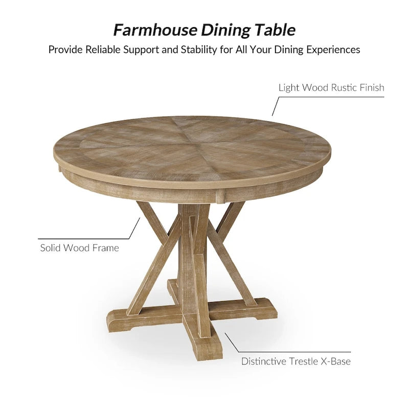 Country-Style Round Dining Table