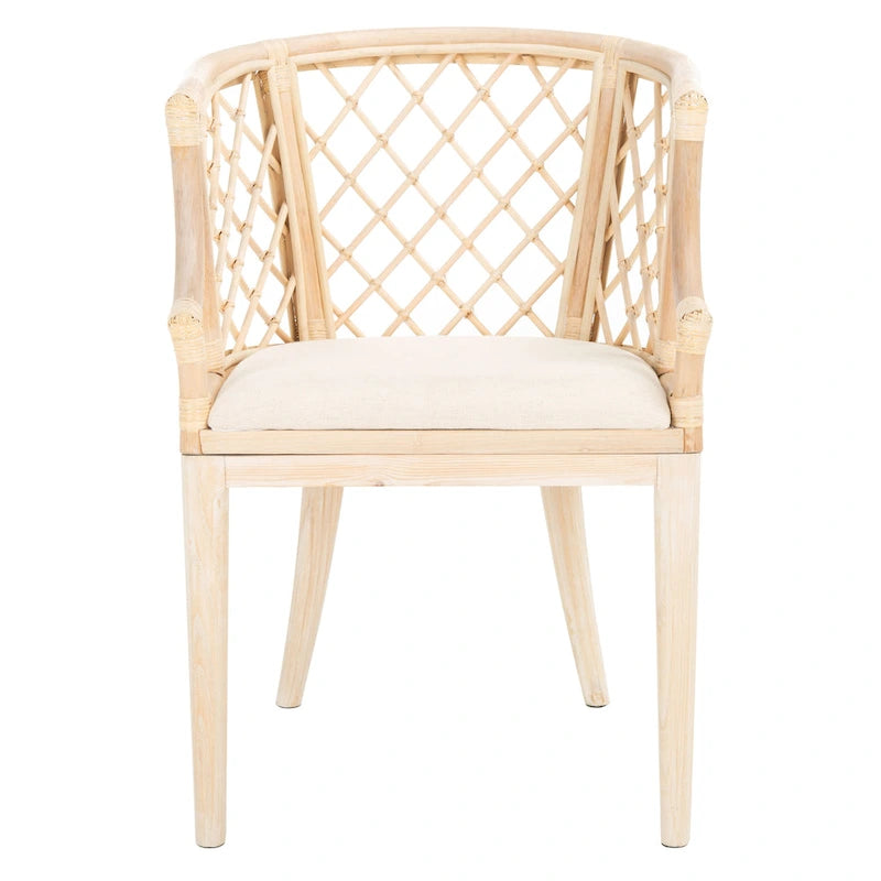 Retro, artistic, and European-style rattan grid armchair