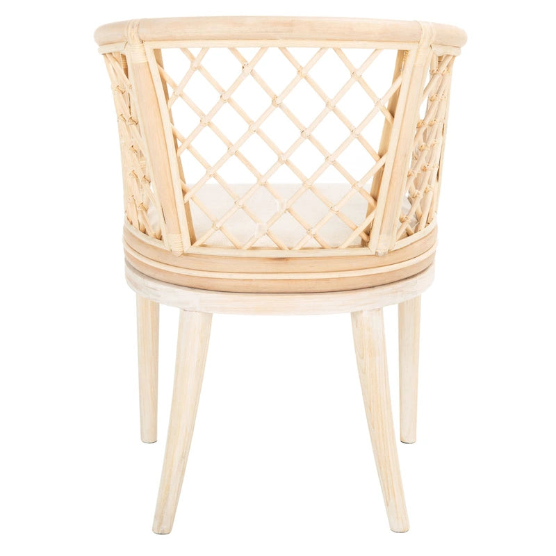 Retro, artistic, and European-style rattan grid armchair