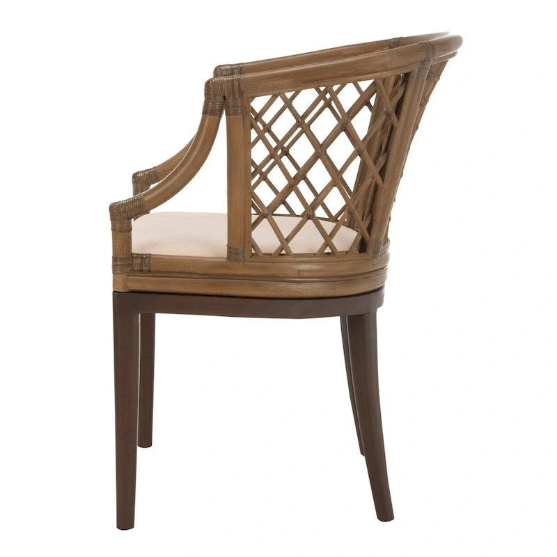 Retro, artistic, and European-style rattan grid armchair