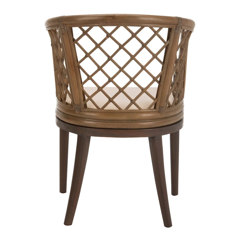 Retro, artistic, and European-style rattan grid armchair
