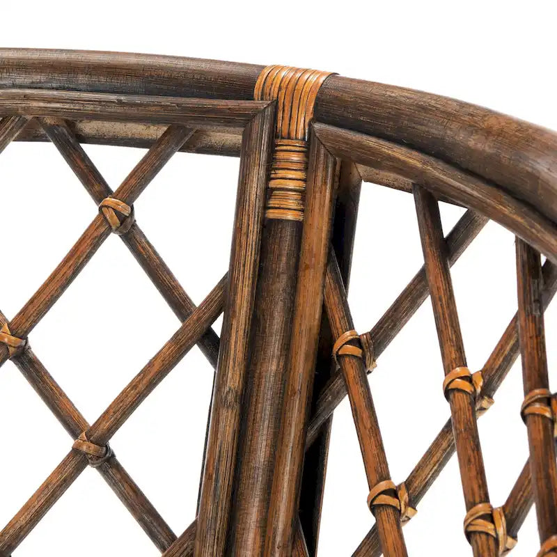 Retro, artistic, and European-style rattan grid armchair