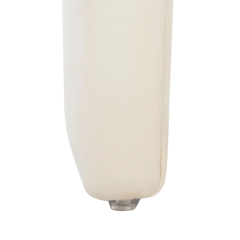 Modern Curved Velvet Ottoman for Contemporary Interiors, Plush Minimalist Accent Piece