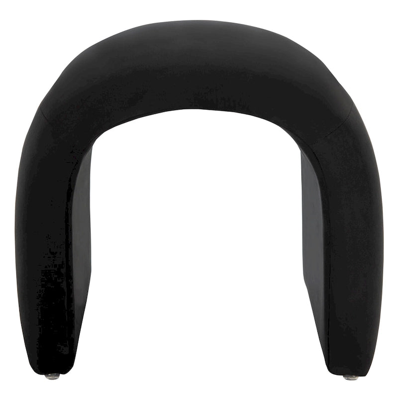 Modern Curved Velvet Ottoman for Contemporary Interiors, Plush Minimalist Accent Piece