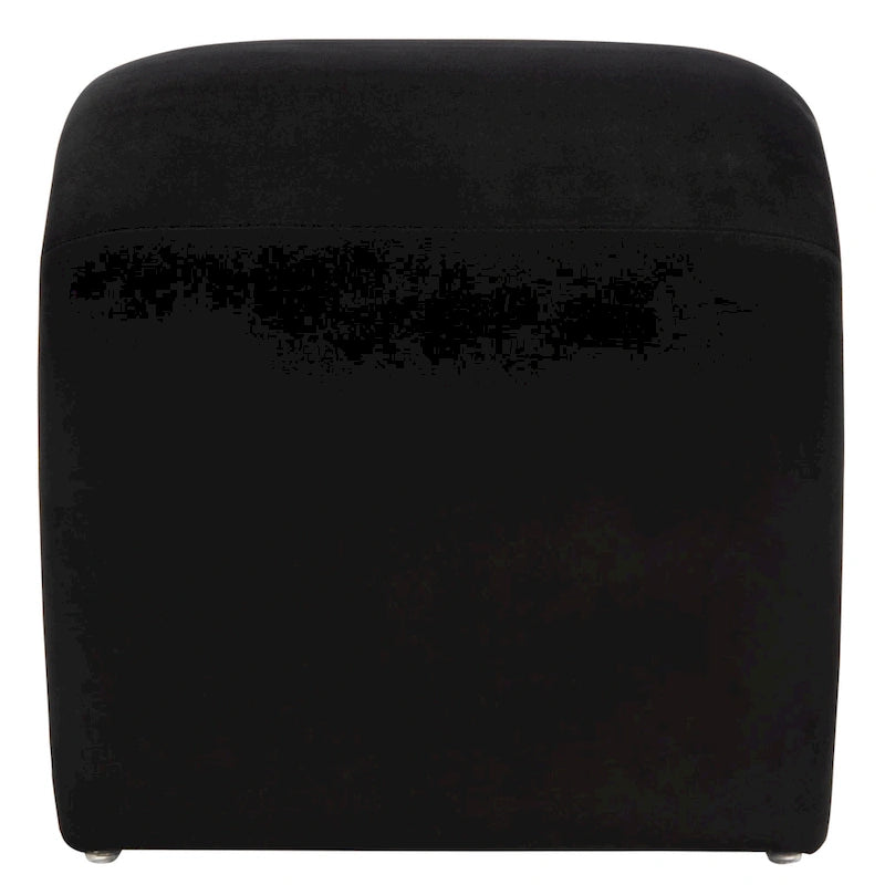 Modern Curved Velvet Ottoman for Contemporary Interiors, Plush Minimalist Accent Piece