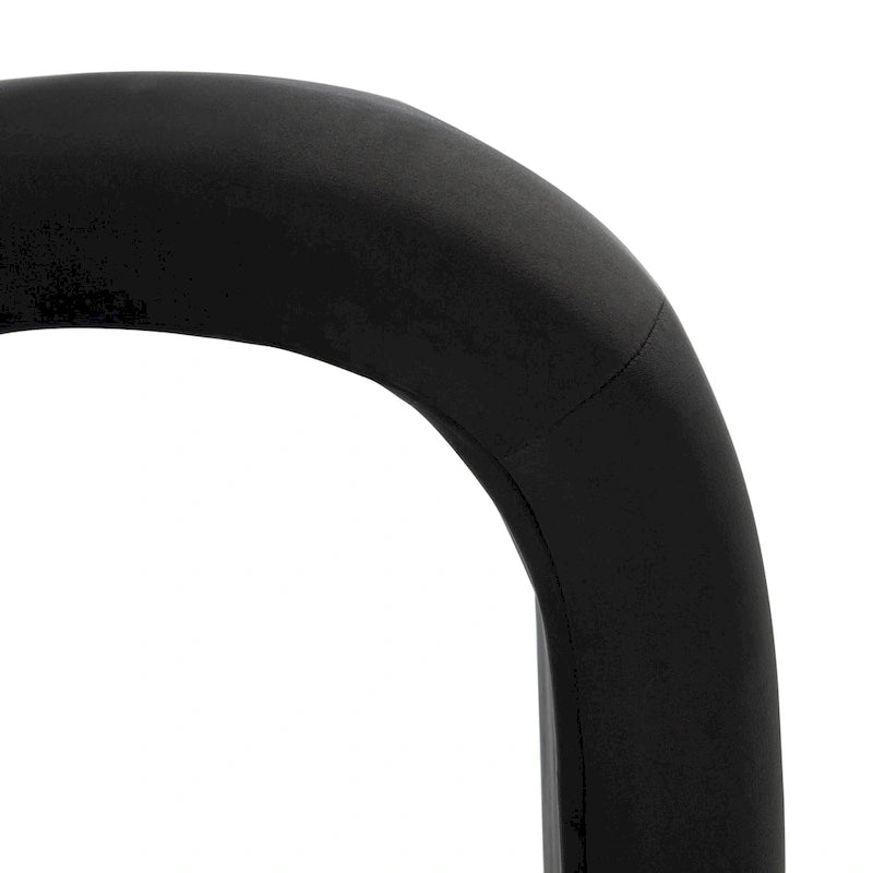 Modern Curved Velvet Ottoman for Contemporary Interiors, Plush Minimalist Accent Piece