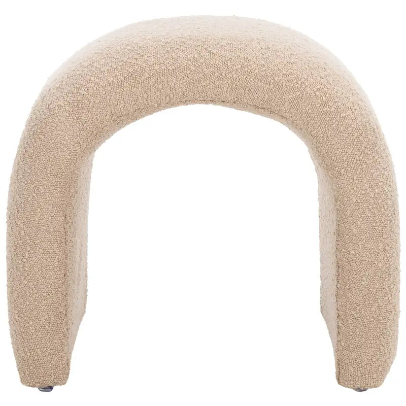 Modern Curved Velvet Ottoman for Contemporary Interiors, Plush Minimalist Accent Piece