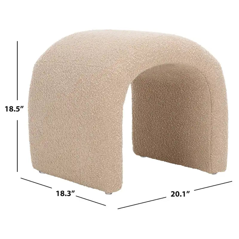 Modern Curved Velvet Ottoman for Contemporary Interiors, Plush Minimalist Accent Piece