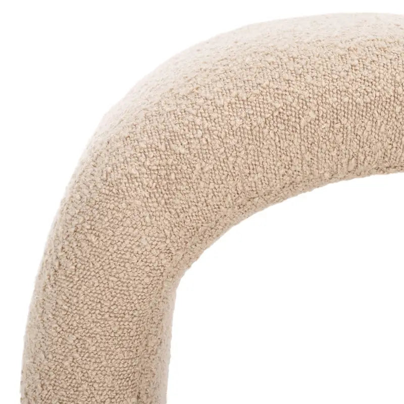 Modern Curved Velvet Ottoman for Contemporary Interiors, Plush Minimalist Accent Piece