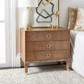 Contemporary 3-Drawer Nightstand with Chic Hardware and Timeless Finish