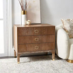 Contemporary 3-Drawer Nightstand with Chic Hardware and Timeless Finish