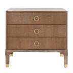 Contemporary 3-Drawer Nightstand with Chic Hardware and Timeless Finish