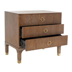 Contemporary 3-Drawer Nightstand with Chic Hardware and Timeless Finish