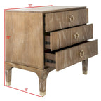 Contemporary 3-Drawer Nightstand with Chic Hardware and Timeless Finish