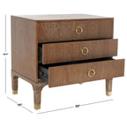 Contemporary 3-Drawer Nightstand with Chic Hardware and Timeless Finish