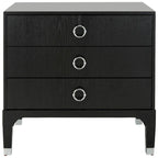 Contemporary 3-Drawer Nightstand with Chic Hardware and Timeless Finish